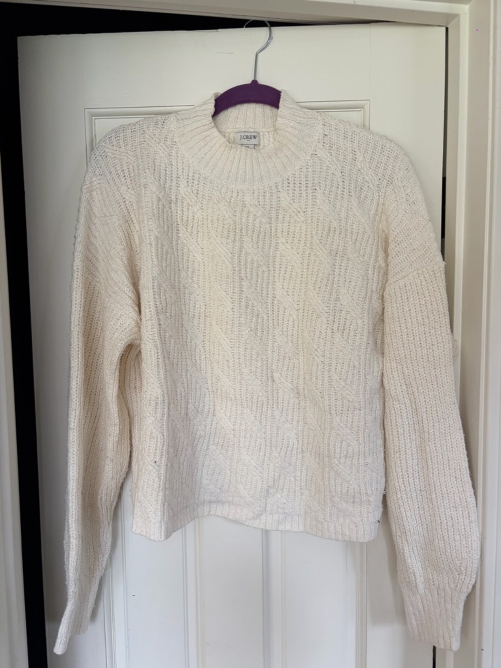 J. Crew Cream Cable Turtleneck Sweater